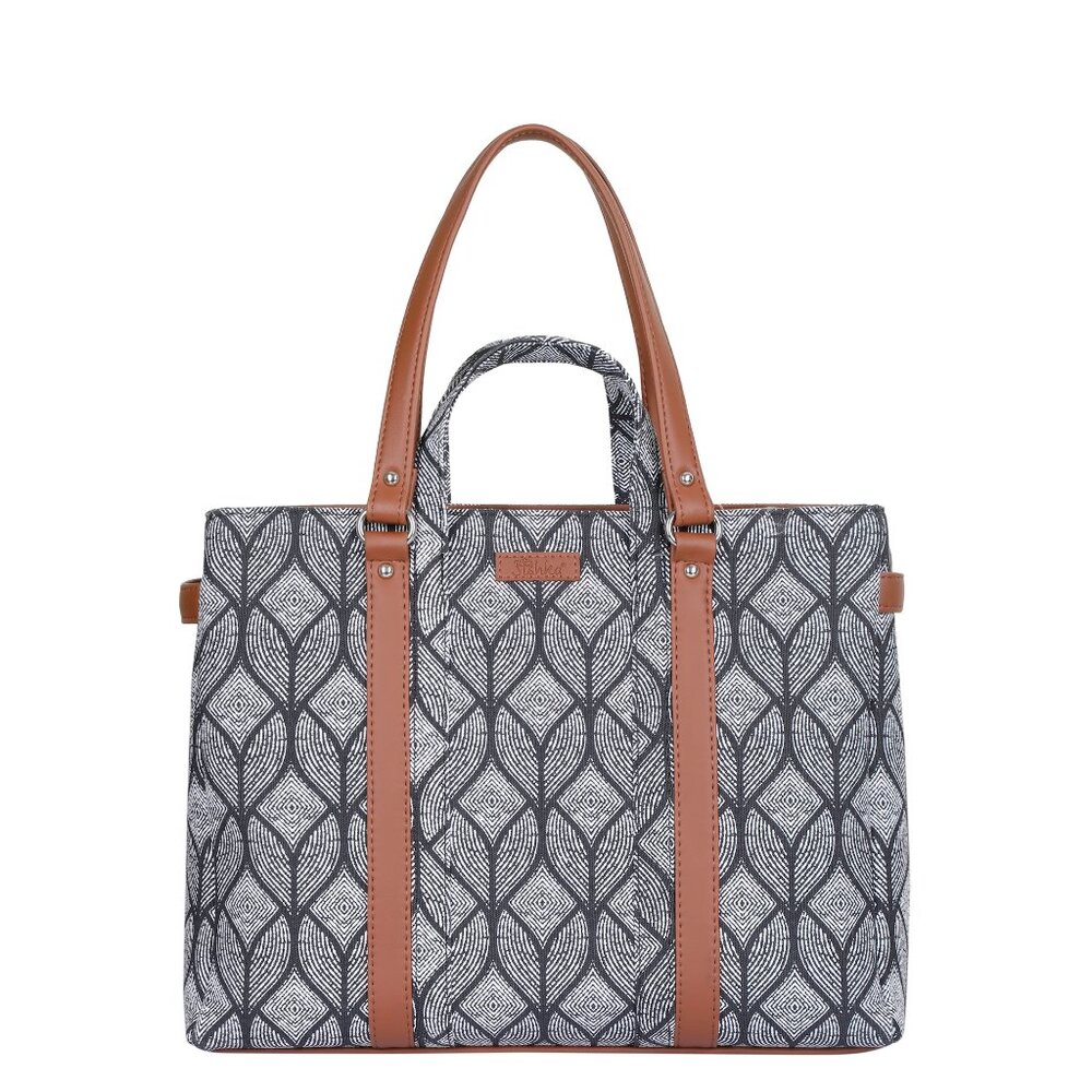 Women Monochrome Printed Shoulder Tote Bag – Hand Crafted Fabric Handbags Purse